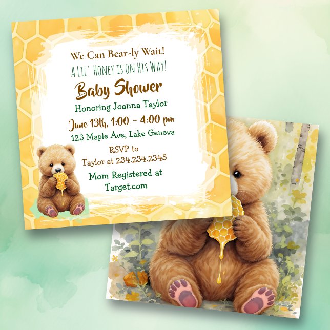 Convite We Can Bear-ly Wait! Boy's Baby Shower (Criador carregado)