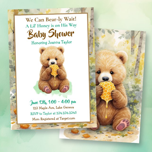 Convite We Can Bear-ly Wait! Boy's Baby Shower (Criador carregado)