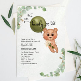 Convite We Can Bearly (Barely) Wait Teddy Bear Baby Shower