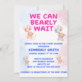 Convite We Can Bearly Wait Baby Shower