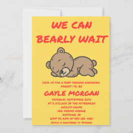 Convite We Can Bearly Wait Baby Shower