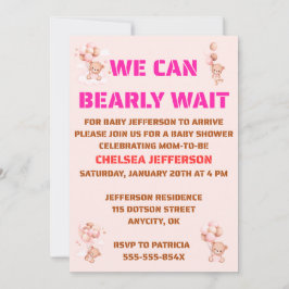 Convite We Can Bearly Wait Baby Shower