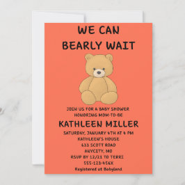 Convite We Can Bearly Wait Baby Shower