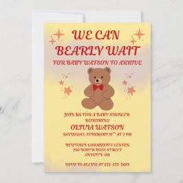 Convite We Can Bearly Wait Baby Shower