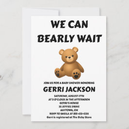Convite We Can Bearly Wait Baby Shower