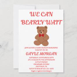 Convite We Can Bearly Wait Baby Shower