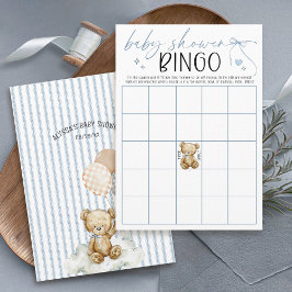 Convite We Can Bearly Wait Baby Shower Bingo Game Card