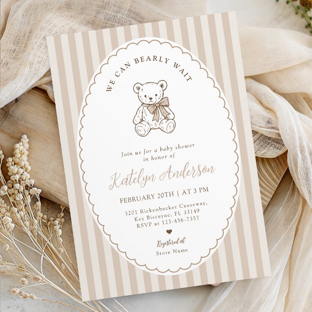 Convite We Can Bearly Wait Baby Shower Invitation (Criador carregado)