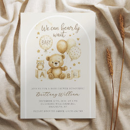 Convite We Can Bearly Wait Baby Shower Invitation