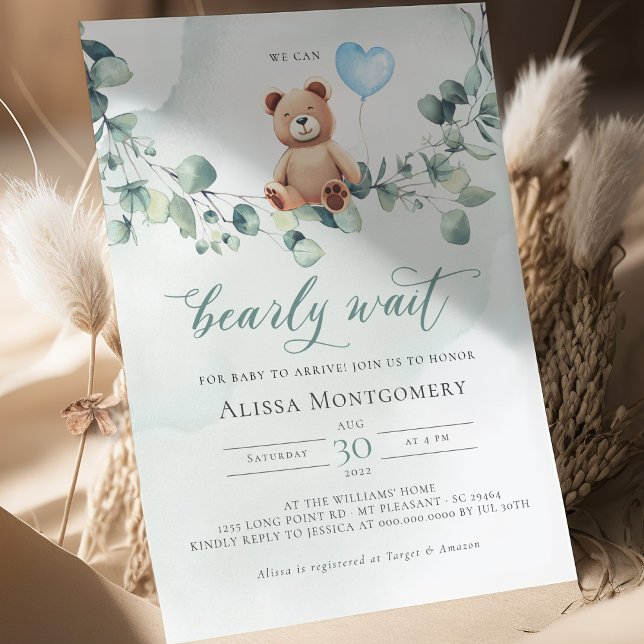 Convite We Can Bearly Wait! Baby Shower Invitation (Criador carregado)