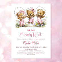We Can Bearly Wait  Cute Girl Teddy Bears
