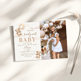 Convite We Can Bearly Wait Elegant Teddy Baby Shower Photo