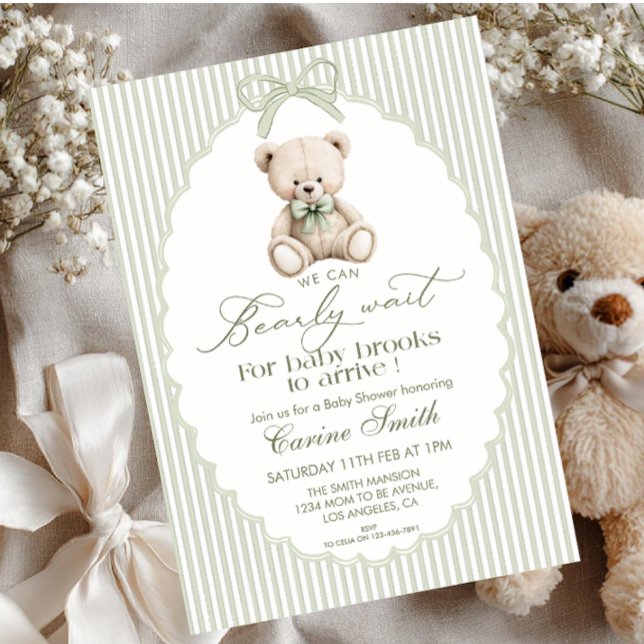 Convite We Can Bearly Wait Gender Neutral Baby Shower (Criador carregado)