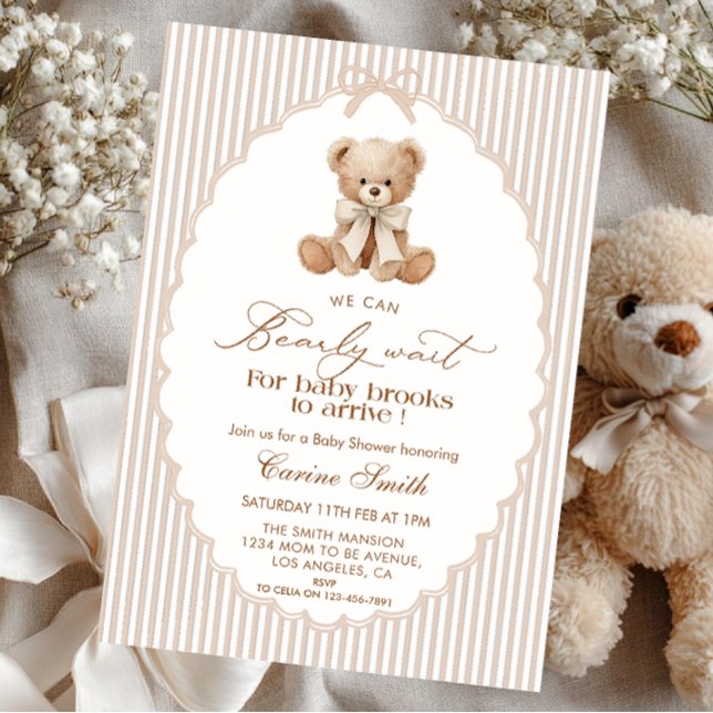 Convite We Can Bearly Wait Gender Neutral Baby Shower (Criador carregado)