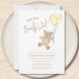 Convite We Can Bearly Wait Gender-Neutral Baby Shower