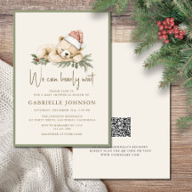 We Can Bearly Wait QR Christmas Baby Shower