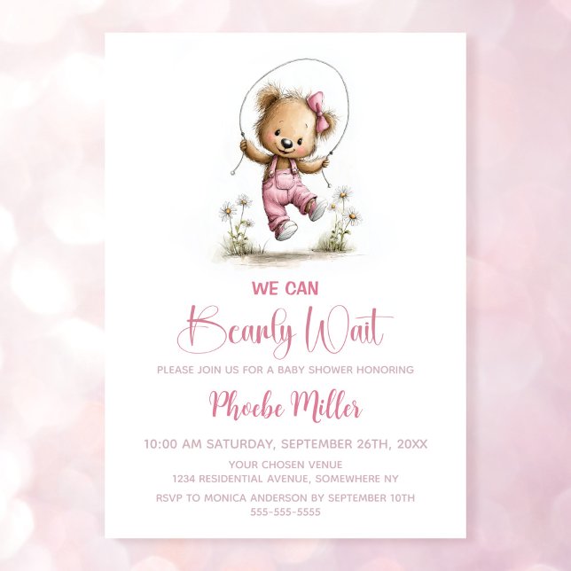 Convite We Can Bearly Wait Teddy Bear Baby Shower (Criador carregado)