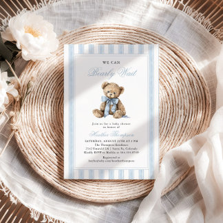 Convite We Can Bearly Wait Teddy Bear Baby Shower