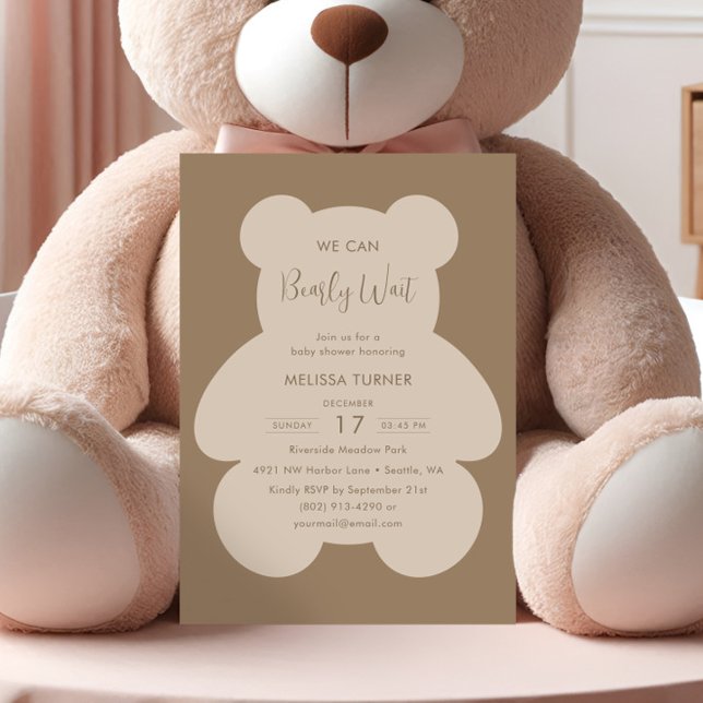 Convite We Can Bearly Wait Teddy Bear Baby Shower (Criador carregado)
