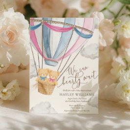 Convite We Can Bearly Wait Twins Baby Shower Invitation