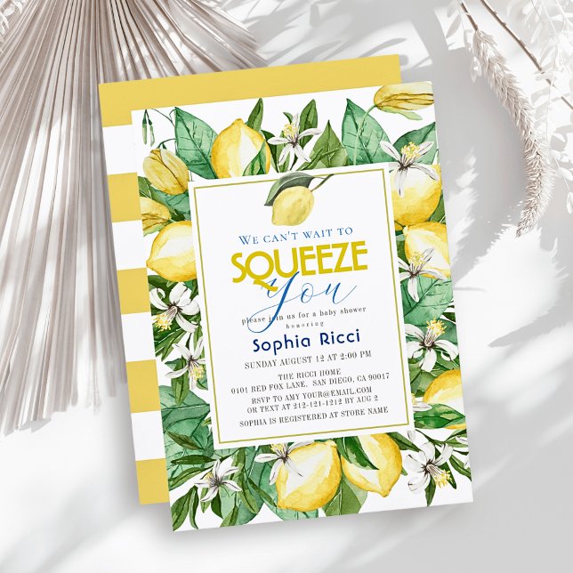 Convite We Can't Wait to See You Lemon Baby Shower (Criador carregado)