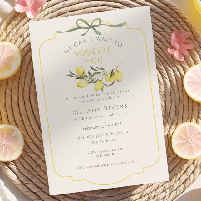 Convite We can't wait to Squeeze You Neutral Baby Shower (Criador carregado)
