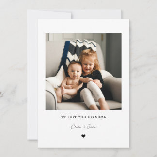 Convite We Love You Grandma Photo Card from Grandkids 