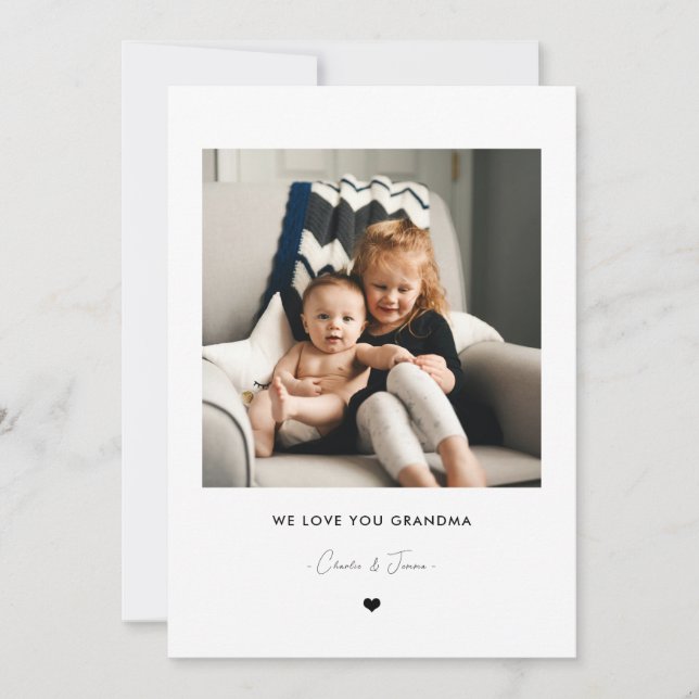 Convite We Love You Grandma Photo Card from Grandkids  (Frente)