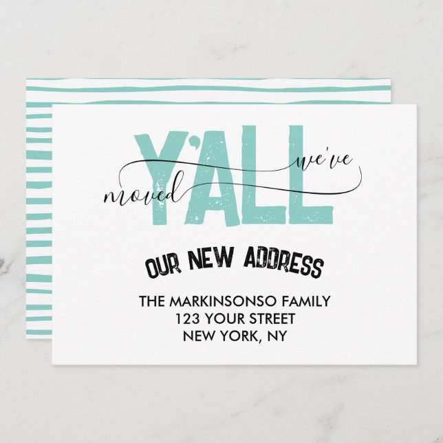 Convite We Moved Y'all Moving Announcement (Frente/Verso)