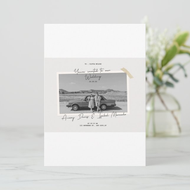 Convite weddimg (Em pé/Frente)