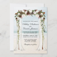 Wedding Beach Canopy Watercolor Boho Floral