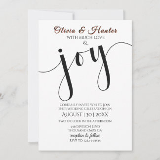 Convite Wedding, Burnt Orange, Modern, Typography, Script,
