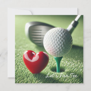 Convite WEDDING de Golfe com bola de golfe colocando verde
