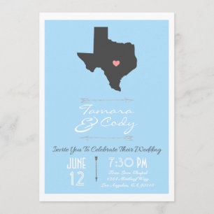 Convite Wedding do estado elegante de Texas dos