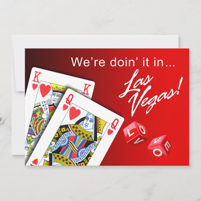 Convite Wedding - fazendo o no vermelho de Las Vegas (Frente)