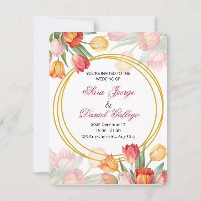 Convite wedding flower invitation (Frente)