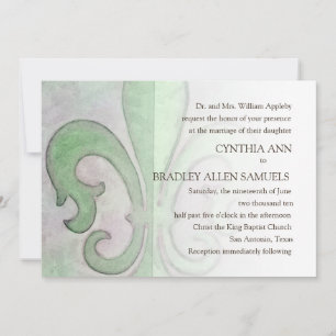 Convite Wedding Green Fleur de Lis