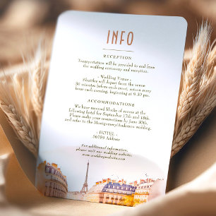 Convite Wedding Insert INFO and Details Paris França