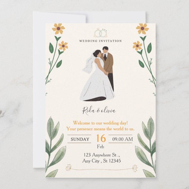 Convite Wedding Invitation (Frente)