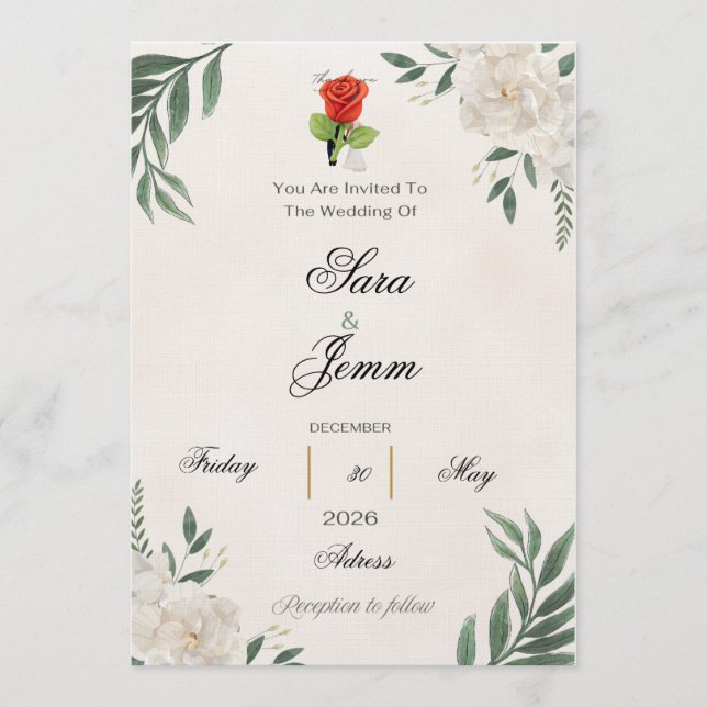 Convite Wedding Invitation (Frente)