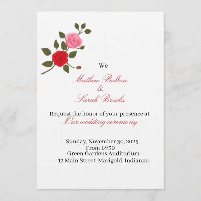 Convite Wedding Invitation (Frente)