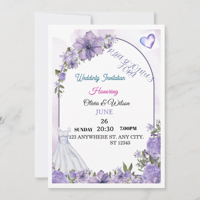 Convite wedding Invitation  (Frente)