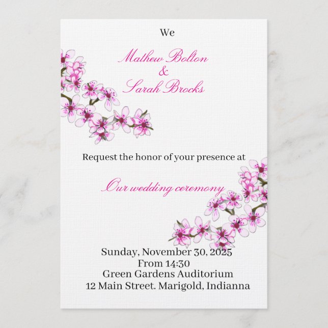 Convite Wedding Invitation (Frente)