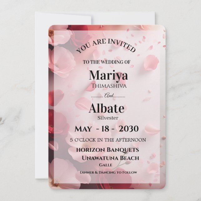 Convite Wedding Invitation  (Frente)