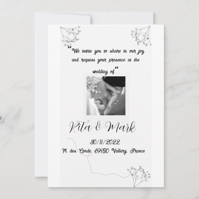 Convite Wedding Invitation (Frente)
