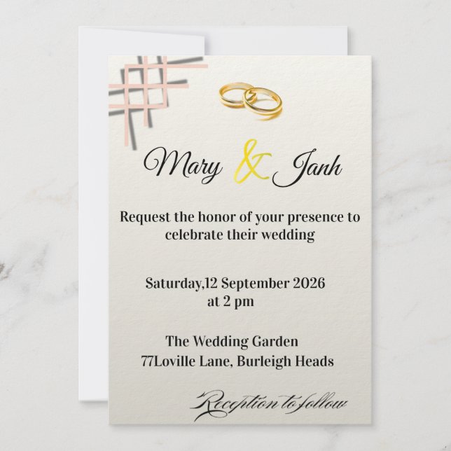 Convite Wedding Invitation (Frente)