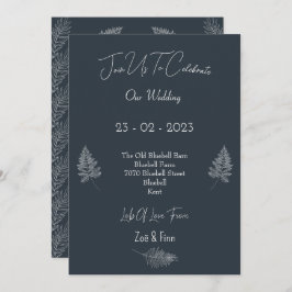Convite Wedding Invitation (12,7x17,8cm) - Blue And White