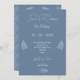 Convite Wedding Invitation (12,7x17,8cm) - Blue And White