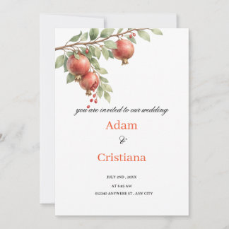 Convite Wedding Invitation Blooming with Pomegranates 