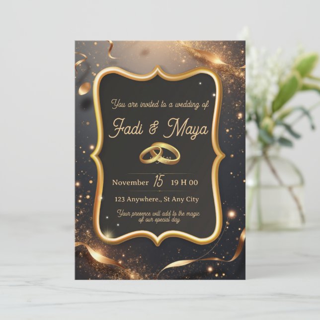 Convite Wedding invitation card (Em pé/Frente)